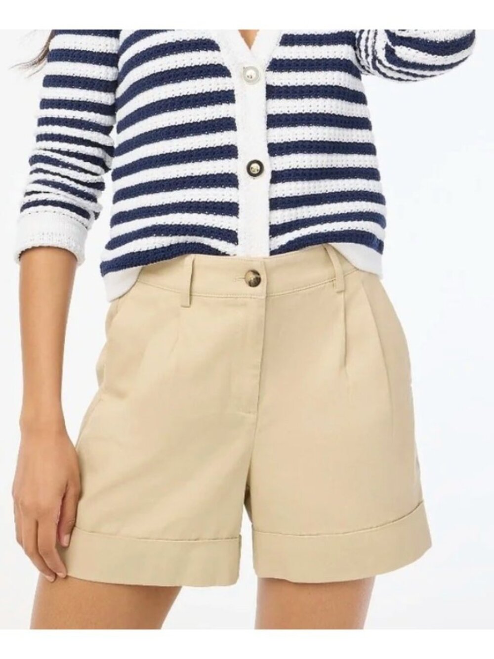 J. Crew Light Khaki Pleated Chino Short/NWT/14 - Picture 2 of 13